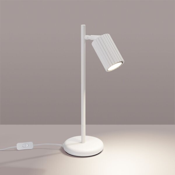 Lampe de bureau Blanc Métal H : 43 cm orientable GU10