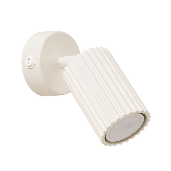 Wandleuchte schwenkbar GU10 B: 8 cm klein in Creme Modern