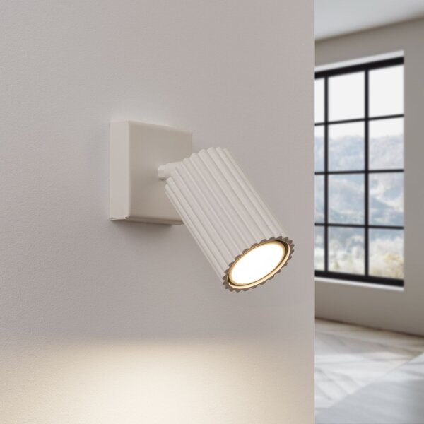 Wandspot GU10 B: 8 cm klein in Creme aus Aluminium