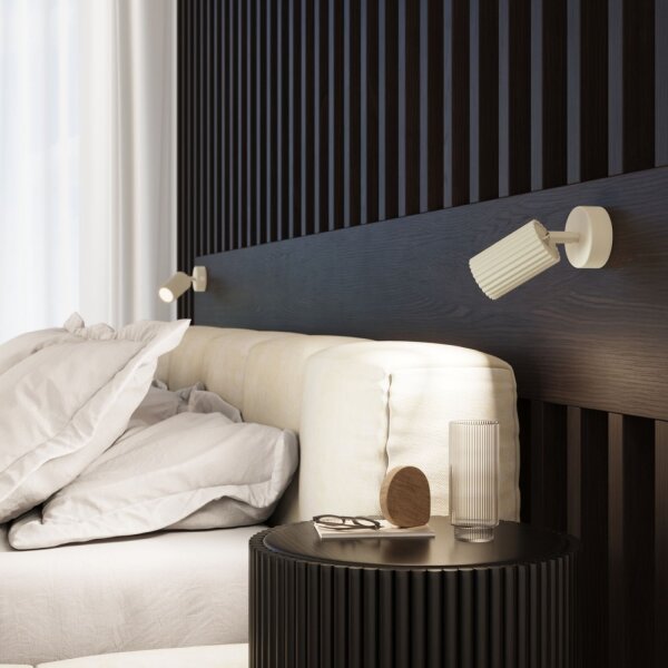 Wandspot GU10 B: 8 cm klein in Creme aus Aluminium