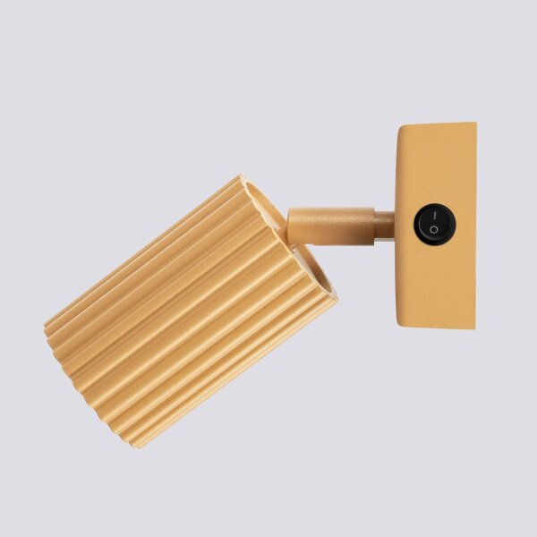 Schwenkbare Leselampe Wand GU10 B: 8 cm klein in Gold aus Alu