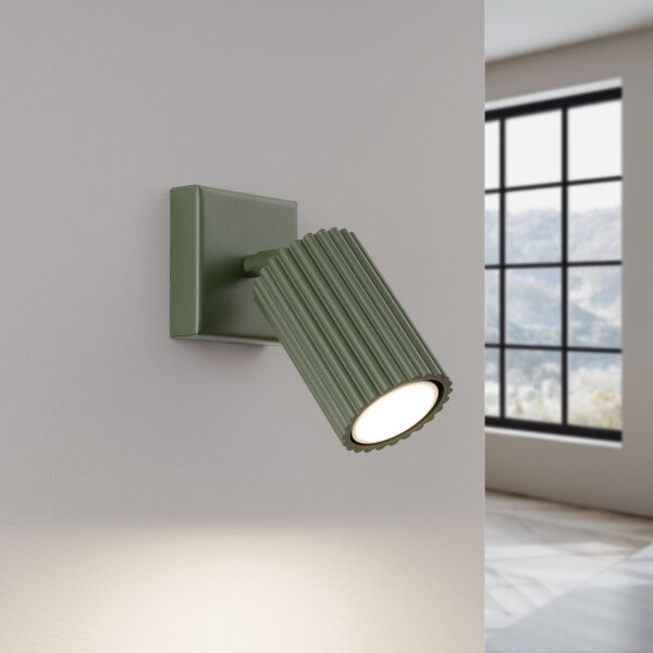 Applique murale petite L : 8 cm Vert orientable Aluminium GU10