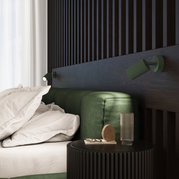 Wandspot Modern GU10 B: 8 cm klein schwenkbar Grün Aluminium