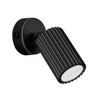 Wandspot Schwarz GU10 B: 8 cm klein schwenkbar Modern Alu