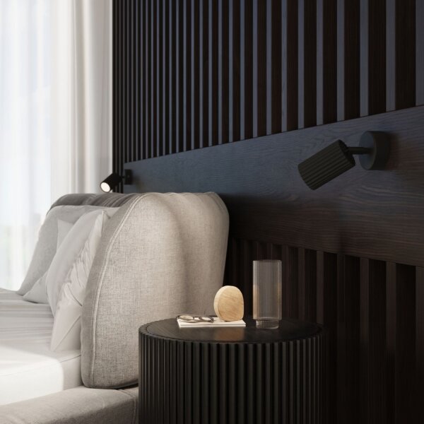 Applique murale noire GU10 Moderne L : 8 cm petite orientable
