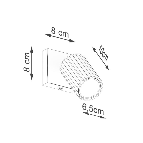 Applique murale noire GU10 Moderne L : 8 cm petite orientable