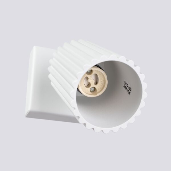Kleine Wandlampe Weiß GU10 B:8 cm Alu schwenkbar