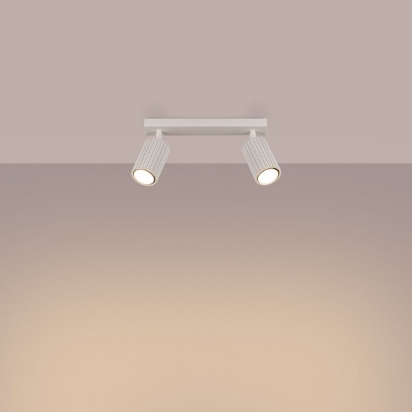 Deckenstrahler Creme flexibel GU10 2 flammig L:30 cm