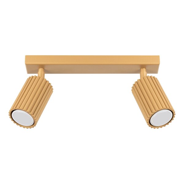 Deckenstrahler Gold flexibel GU10 2 flammig L:30 cm