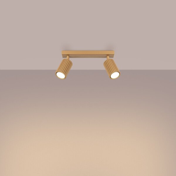 Deckenstrahler Gold flexibel GU10 2 flammig L:30 cm