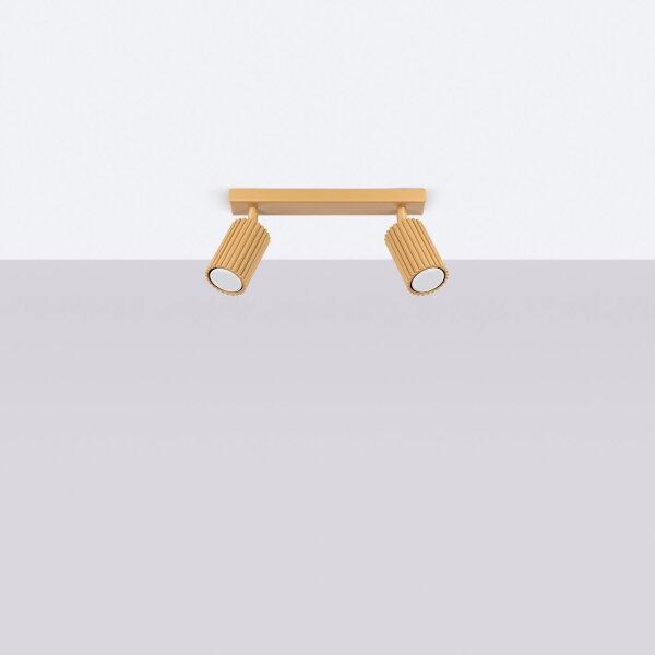 Deckenstrahler Gold flexibel GU10 2 flammig L:30 cm