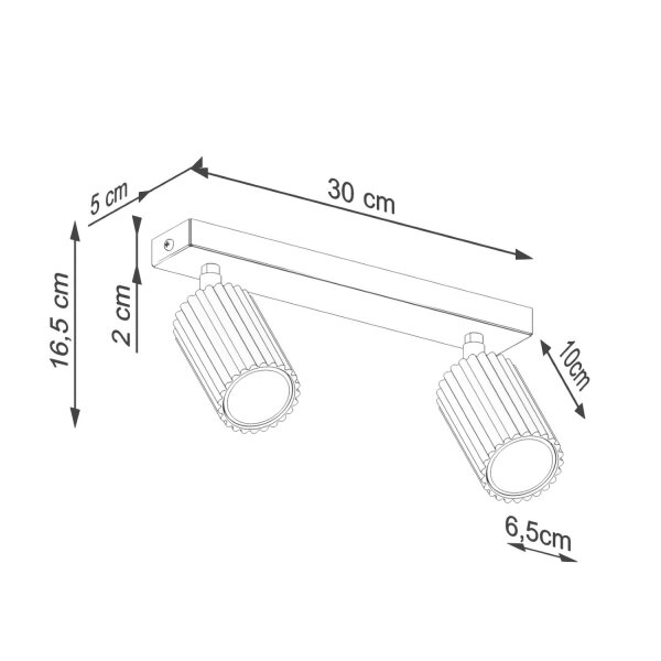 Deckenstrahler Gold flexibel GU10 2 flammig L:30 cm