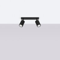 Deckenstrahler Modern B: 30 cm klein 2-flammig GU10 Schwarz