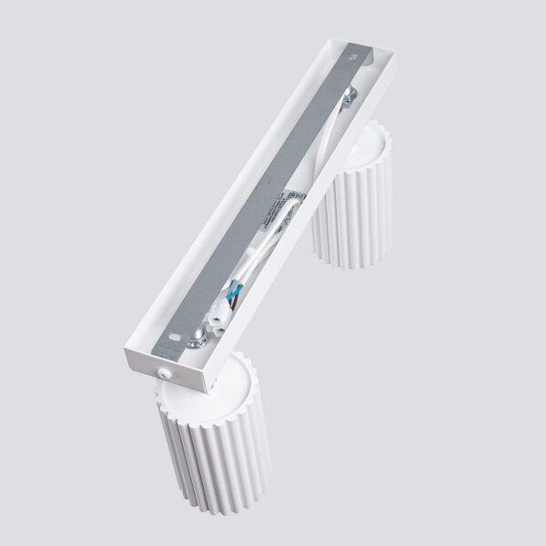 Deckenstrahler Weiß beweglich GU10 2 flammig L:30 cm