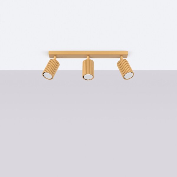 Moderner Deckenstrahler 3-flammig GU10 B: 45 cm in Gold