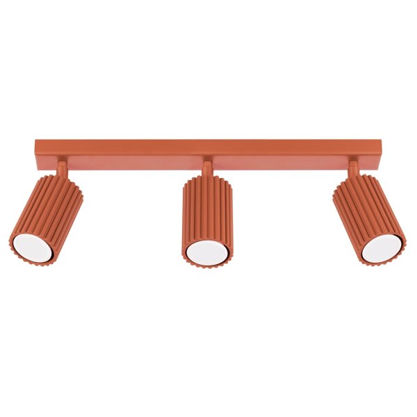 Deckenstrahler GU10 3-flammig Rot L:45 cm verstellbar