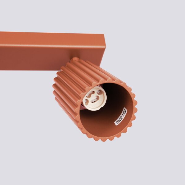 Deckenstrahler GU10 3-flammig Rot L:45 cm verstellbar