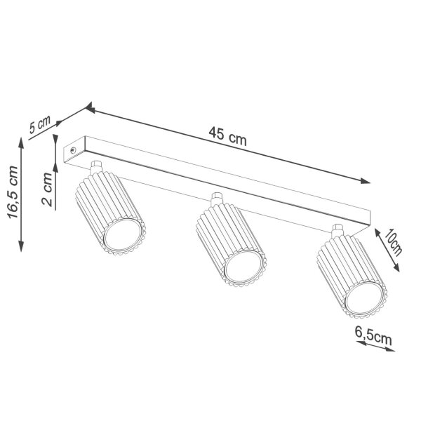 Deckenstrahler GU10 3-flammig Rot L:45 cm verstellbar