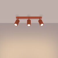 Deckenstrahler GU10 3-flammig Rot L:45 cm verstellbar