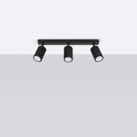 Projecteur de plafond noir 3 flammes L : 45 cm orientable...
