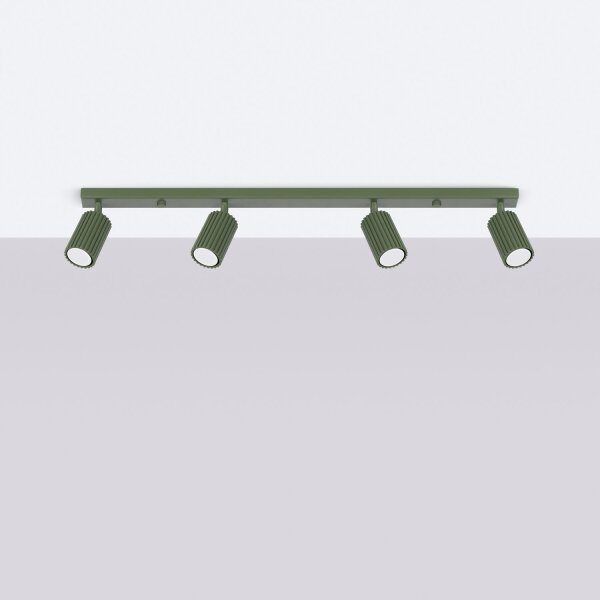 Deckenstrahler Modern GU10 4-flammig 81 cm lang in Grün