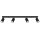 Plafonnier noir 4-flamme GU10 81 cm long Moderne