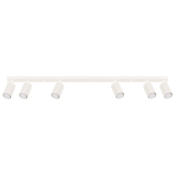 Spot de plafond moderne 6 flammes GU10 117 cm de long en crème