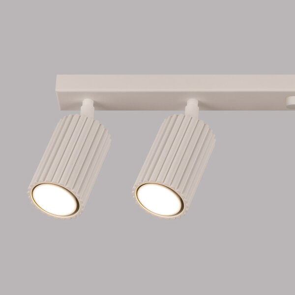 Spot de plafond moderne 6 flammes GU10 117 cm de long en crème