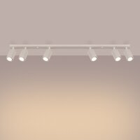 Deckenstrahler Modern 6-flammig GU10 117 cm lang in Creme