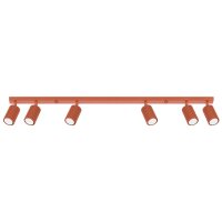 Deckenstrahler 6-flammig Rot GU10 117 cm lang gro&szlig; Aluminium