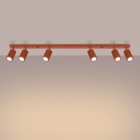 Projecteur de plafond 6 flammes rouge GU10 117 cm de long...
