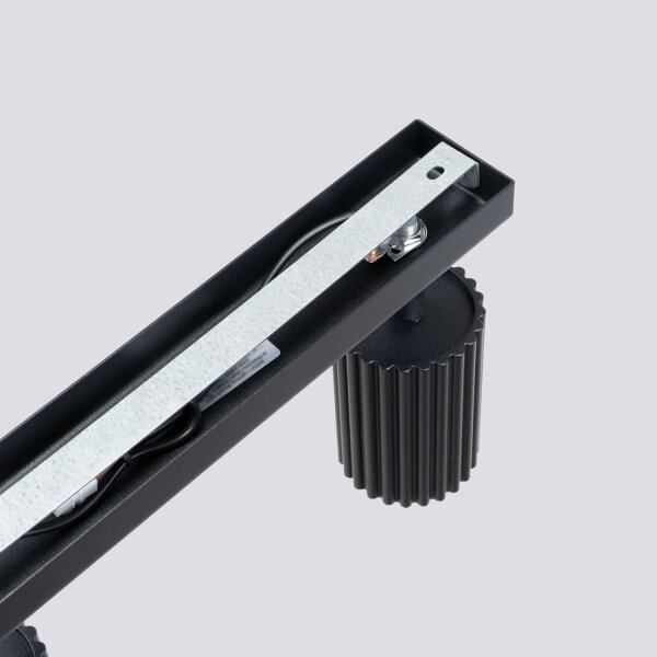 Deckenstrahler Schwarz 117 cm lang flammig GU10 schwenkbar