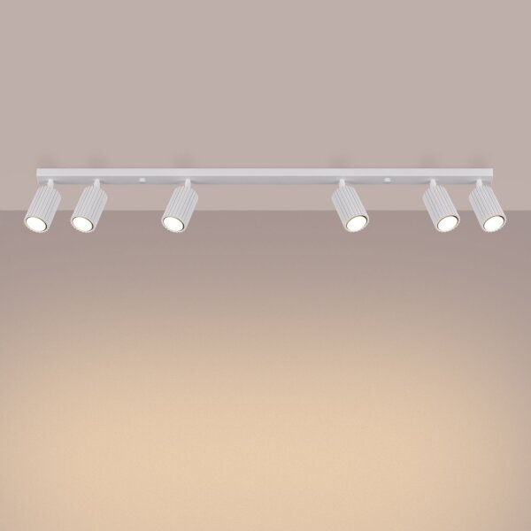 Deckenlampe Modern Weiß 117 cm schwenkbar 6x GU10 Aluminium