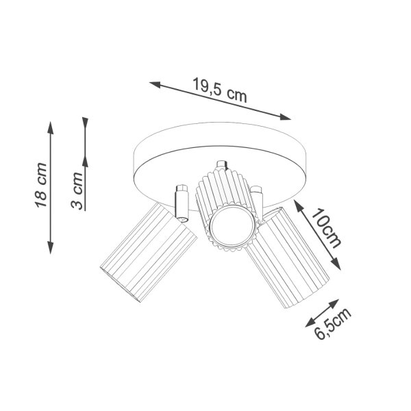 Lampe de plafonnier Moderne en crème Ø 19,5 cm orientable 3x GU10 Alu