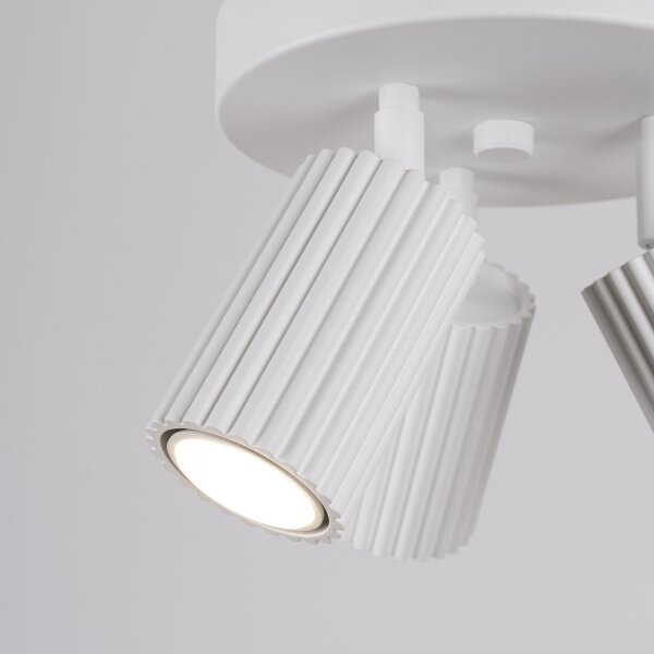 Deckenstrahler 3-flammig GU10 rund Ø 19,5 cm klein Weiß BERTA