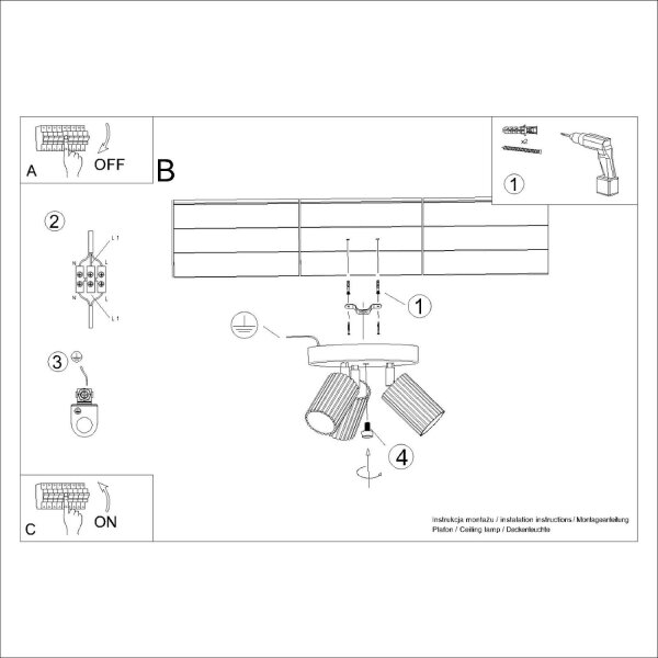 Deckenstrahler Modern rund Ø 19,5 cm klein Grün 3x GU10