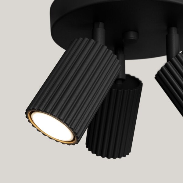 Deckenlampe Schwarz Aluminium GU10 Ø19,5 cm schwenkbar