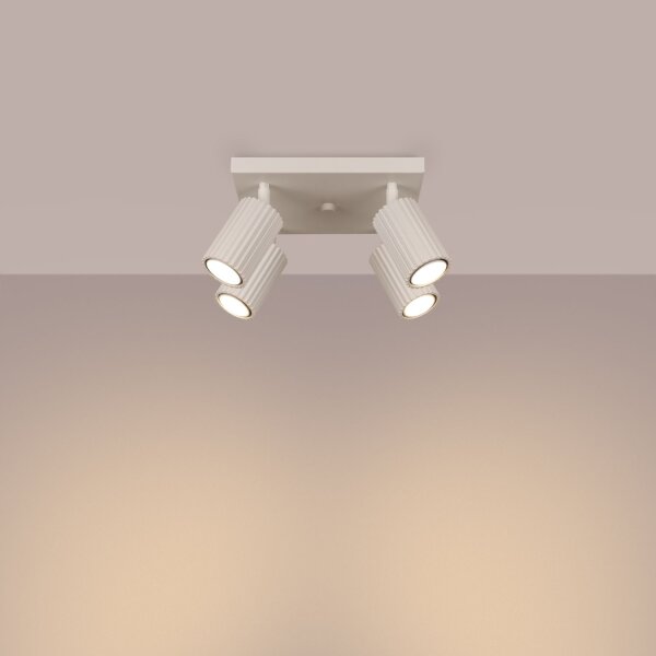 Deckenstrahler Aluminium GU10 Creme B:25 cm flexibel