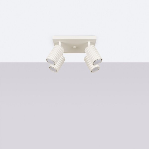 Deckenstrahler Aluminium GU10 Creme B:25 cm flexibel