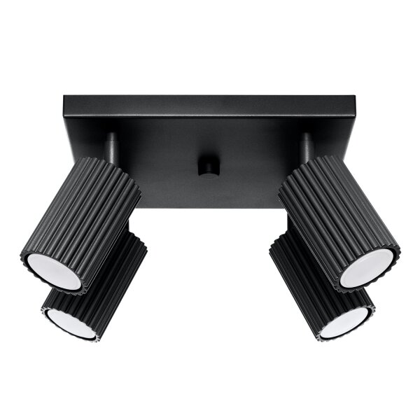 Deckenlampe Schwarz B: 25 cm klein schwenkbar 4-flammig GU10