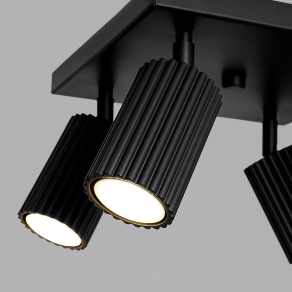 Deckenlampe Schwarz B: 25 cm klein schwenkbar 4-flammig GU10