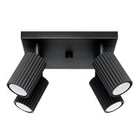 Deckenlampe Schwarz B: 25 cm klein schwenkbar 4-flammig GU10