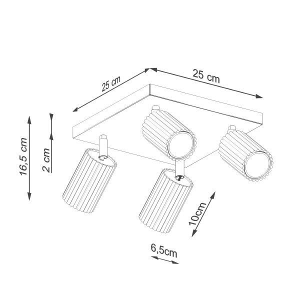 Deckenstrahler Aluminium GU10 Weiß B:25 cm flexibel
