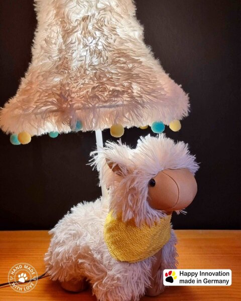 Lampe pour chambre denfant LED 48 cm de haut Alpaga vegan mignon