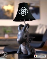 Niedliche Kinderzimmerlampe LED 58 cm Drache Grau Schwarz