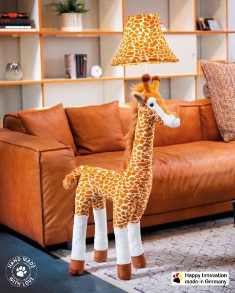 Lampe pour enfants Girafe 126 cm brun beige blanc vegan LED