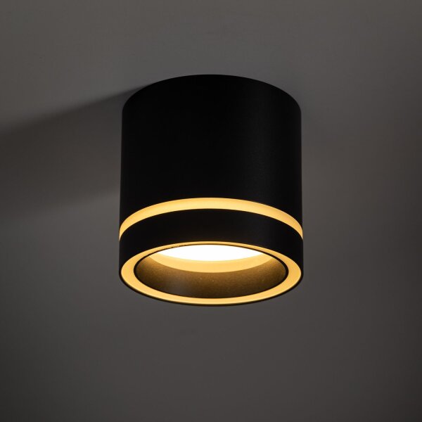 Deckenlampe Schwarz Aufputz Ø 8,5 cm klein Metall