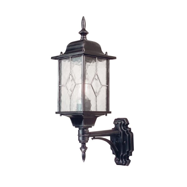 Lanterne Noir Argent Verre déglise Cour Porte dentrée