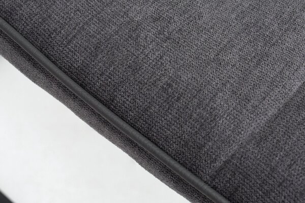 Piétement luge sans accoudoirs Tissu Métal gris noir