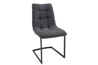 Freischwinger ohne Armlehne Stoff Metall in Grau Schwarz
